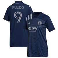 Women's adidas Alan Pulido Navy Sporting Kansas City 2020 Swiss Dots Replica Jersey