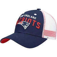 Youth Navy/White New England Patriots Core Lockup Adjustable Hat