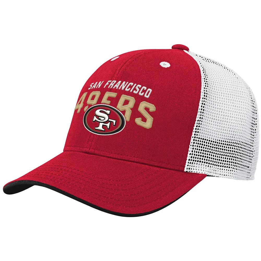 Youth Scarlet/White San Francisco 49ers Core Lockup Adjustable Hat