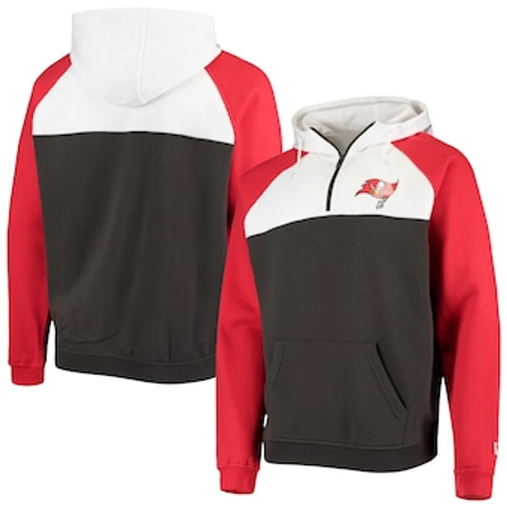 Men's New Era Pewter/White Tampa Bay Buccaneers Gametime Quarter-Zip Hoodie Jacket