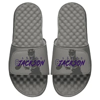 Youth ISlide Lamar Jackson Gray Baltimore Ravens Tonal Pop Slide Sandals