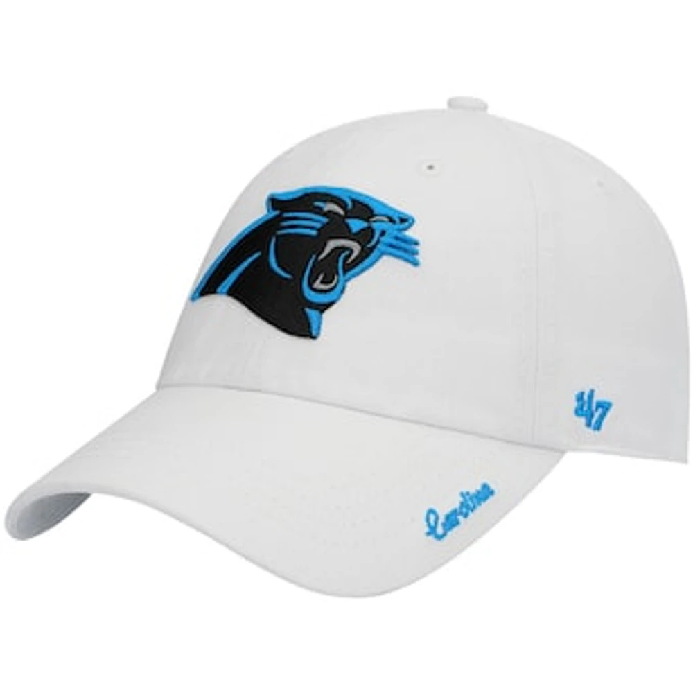 Women's '47 White Carolina Panthers Miata Clean Up Logo Adjustable Hat