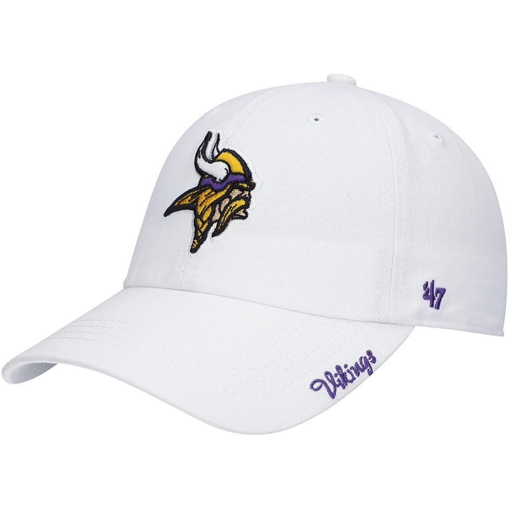 Women's '47 White Minnesota Vikings Miata Clean Up Logo Adjustable Hat