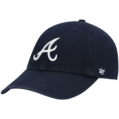 Men's '47 Navy Atlanta Braves Heritage Clean Up Adjustable Hat