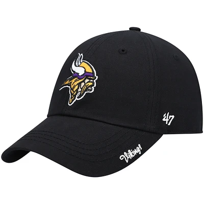 Women's '47 Black Minnesota Vikings Miata Clean Up Secondary Adjustable Hat