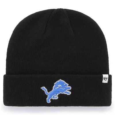 Men's '47 Black Detroit Lions Secondary Basic Cuffed Knit Hat