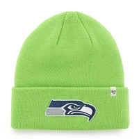 Men's '47 Neon Green Seattle Seahawks Secondary Basic Cuffed Knit Hat