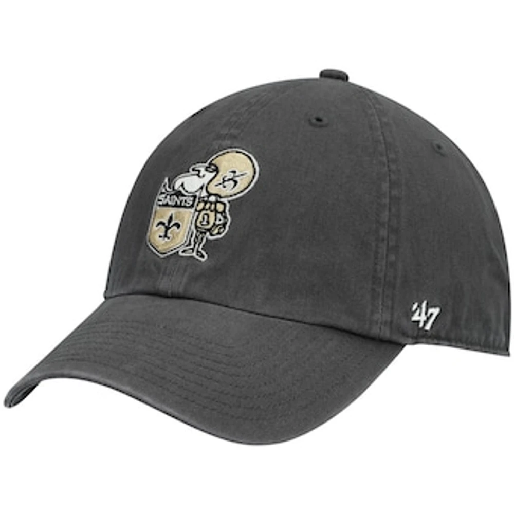 Men's '47 Charcoal New Orleans Saints Clean Up Legacy Adjustable Hat