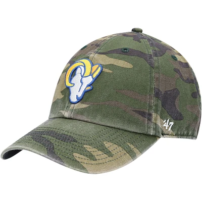 Men's '47 Camo Los Angeles Rams Woodland Clean Up Adjustable Hat