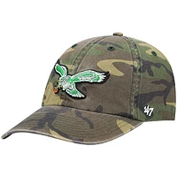 Men's '47 Camo Philadelphia Eagles Woodland Clean Up Adjustable Hat