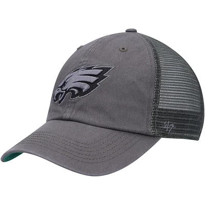 Men's '47 Charcoal Philadelphia Eagles Trawler Clean Up Trucker Snapback Hat