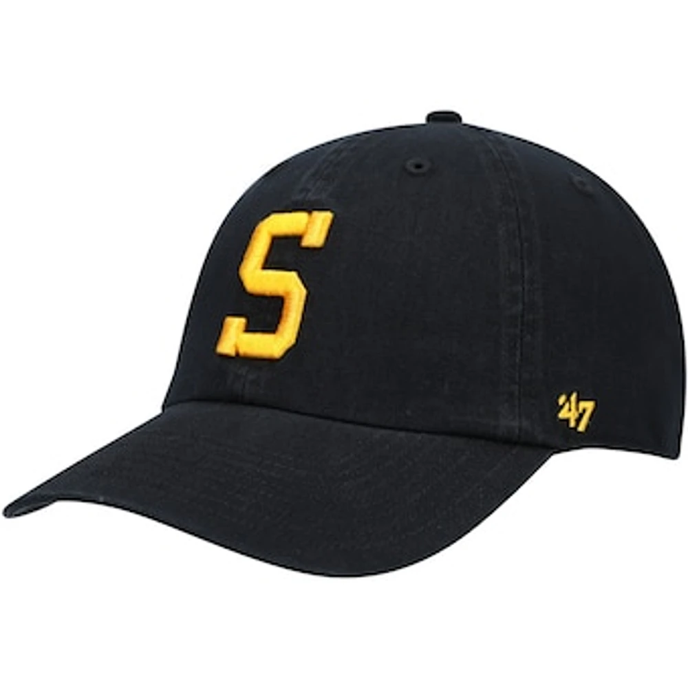 Men's '47 Black Pittsburgh Steelers Clean Up Alternate Adjustable Hat