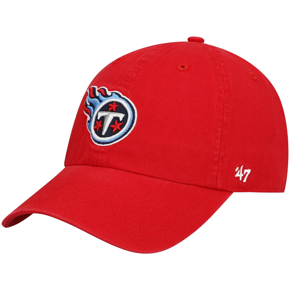 Men's '47 Red Tennessee Titans Clean Up Alternate Adjustable Hat