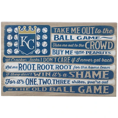 Kansas City Royals 15" x 23.5" Flag Ball Game Stretched Canvas Wall Art