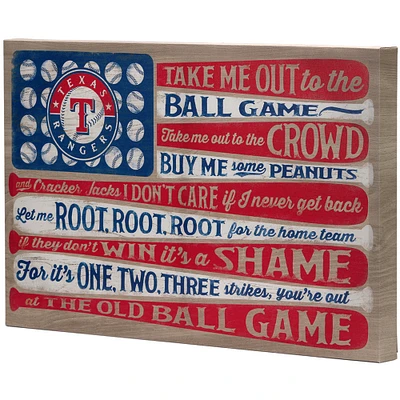 Texas Rangers 15" x 23.5" Flag Ball Game Stretched Canvas Wall Art