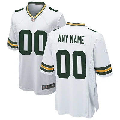 Men's Nike White Green Bay Packers Custom Game Jersey