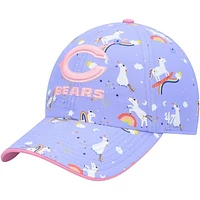 Girls Preschool '47 Purple Chicago Bears Unicorn Clean Up Adjustable Hat