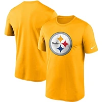 Men's Nike Gold Pittsburgh Steelers Logo Essential Legend Performance T-Shirt