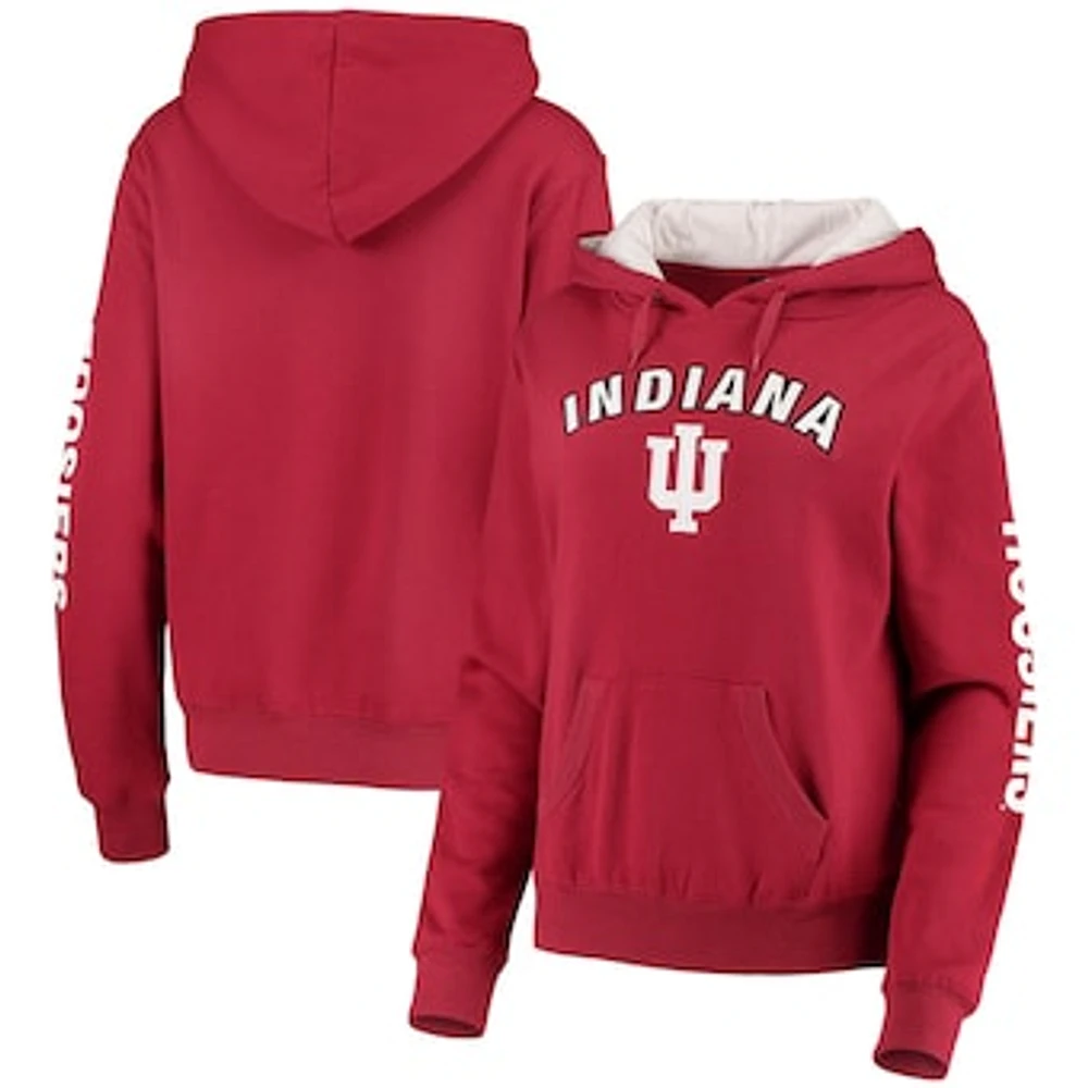 Women's Colosseum Crimson Indiana Hoosiers Loud and Proud Pullover Hoodie