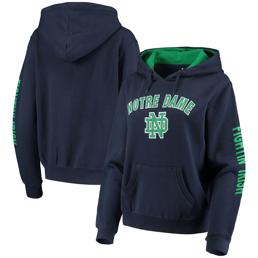 Women's Colosseum Navy Notre Dame Fighting Irish Loud and Proud Pullover Hoodie