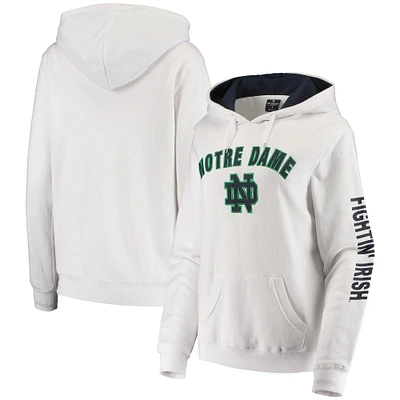 Women's Colosseum White Notre Dame Fighting Irish Loud and Proud Pullover Hoodie