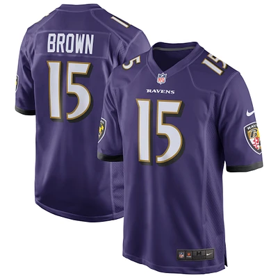 Men's Nike Marquise Brown Purple Baltimore Ravens Home Game Jersey