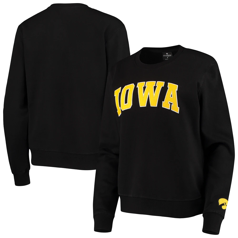 Women's Colosseum Black Iowa Hawkeyes Campanile Pullover Sweatshirt