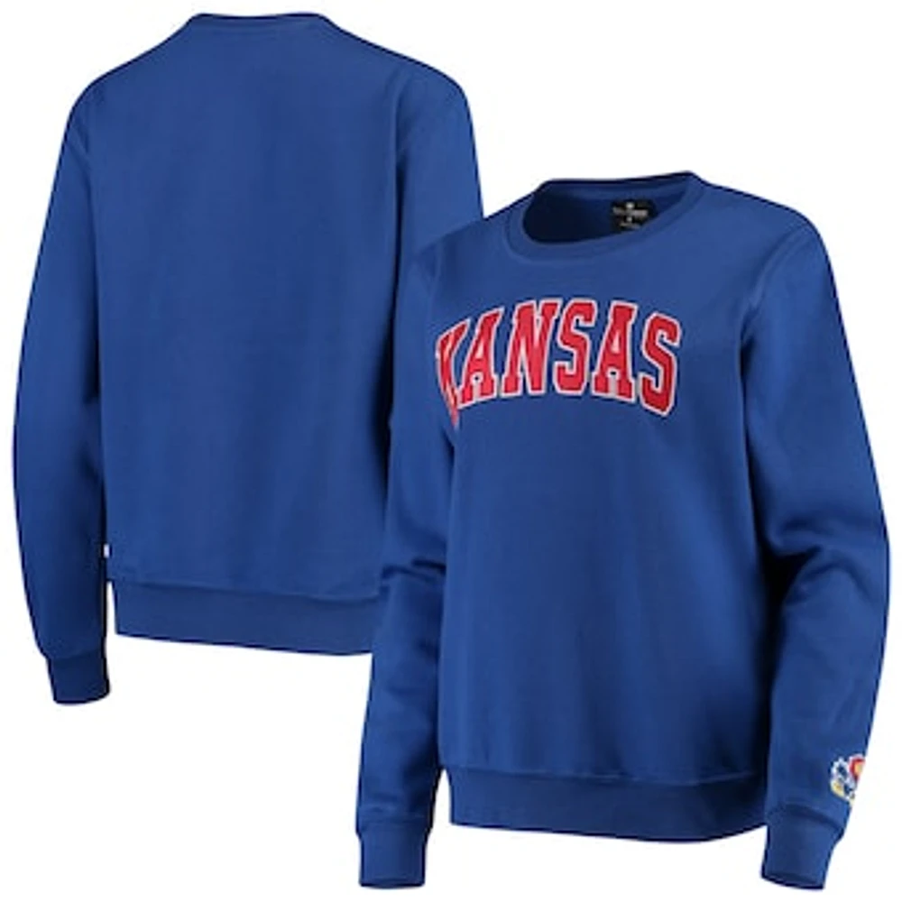 Women's Colosseum Royal Kansas Jayhawks Campanile Pullover Sweatshirt