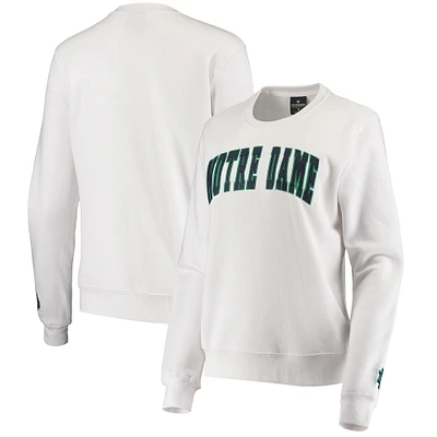 Women's Colosseum White Notre Dame Fighting Irish Campanile Pullover Sweatshirt