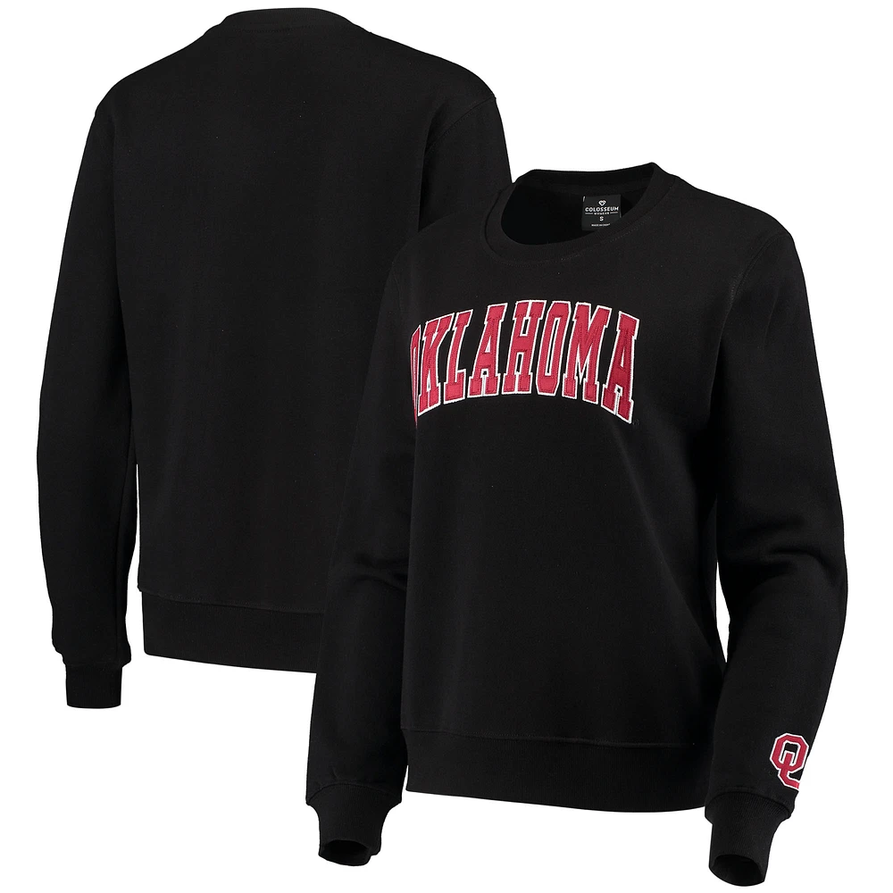 Women's Colosseum Black Oklahoma Sooners Campanile Pullover Sweatshirt