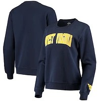 Women's Colosseum Navy West Virginia Mountaineers Campanile Pullover Sweatshirt