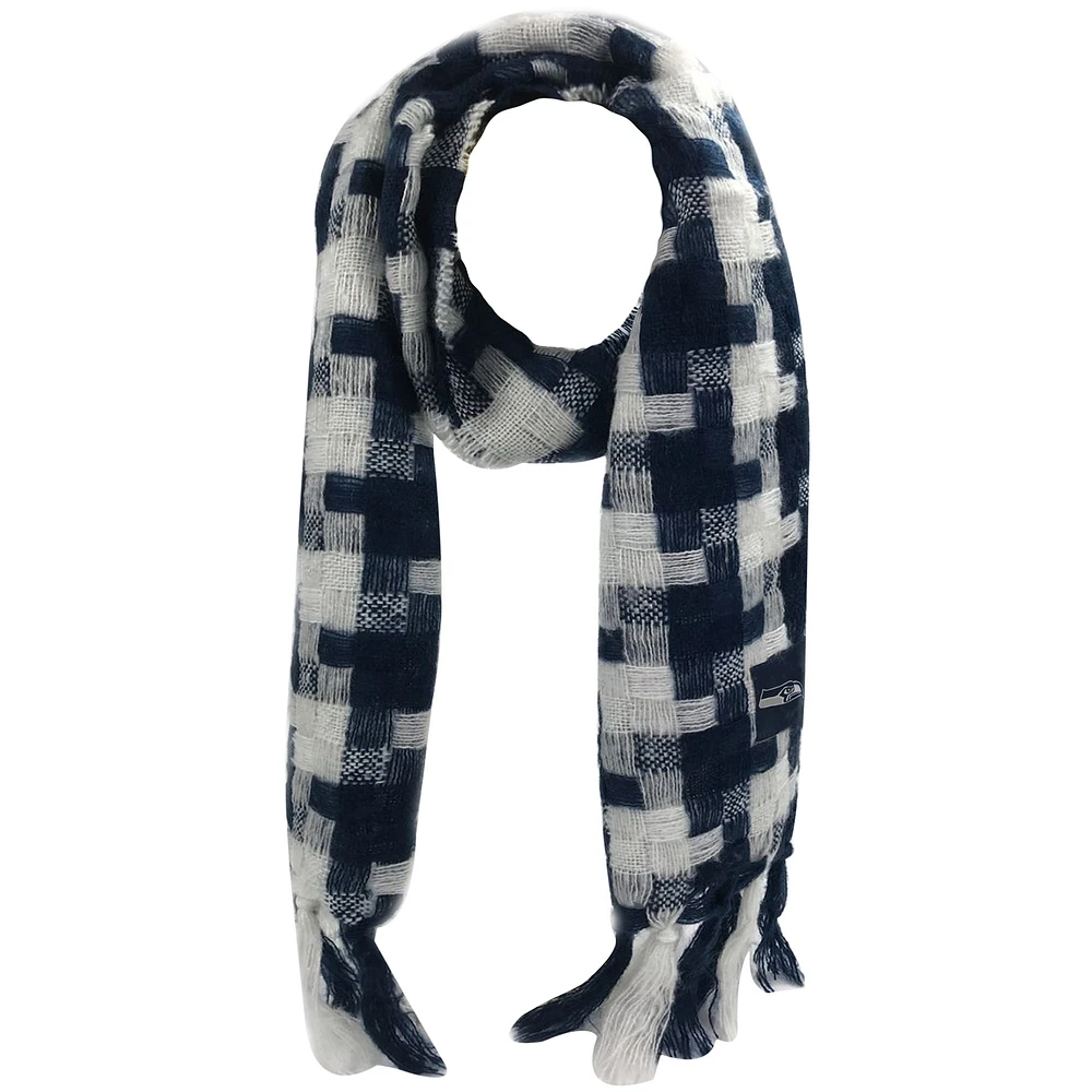 Women's FOCO Seattle Seahawks Checkered Woven Blanket Scarf