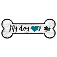San Jose Sharks 6" x 12" Team Dog Bone Sign