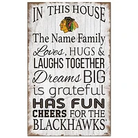 Chicago Blackhawks Personalized 11" x 19" In This House Sign