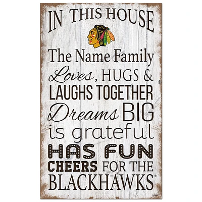 Chicago Blackhawks Personalized 11" x 19" In This House Sign