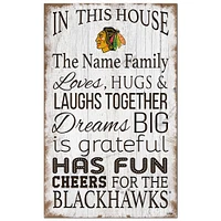 Chicago Blackhawks Personalized 11" x 19" In This House Sign