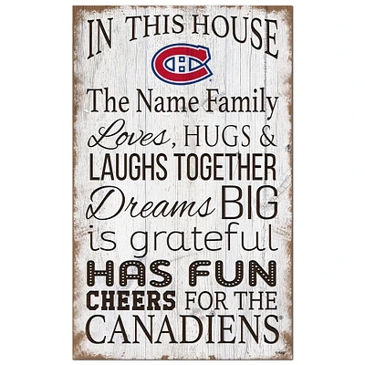 Montreal Canadiens Personalized 11" x 19" In This House Sign