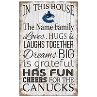 Vancouver Canucks Personalized 11" x 19" In This House Sign
