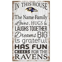 Baltimore Ravens Personalized 11" x 19" In This House Sign