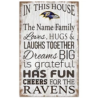 Baltimore Ravens Personalized 11" x 19" In This House Sign