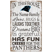 Carolina Panthers Personalized 11" x 19" In This House Sign
