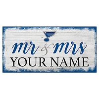 St. Louis Blues 6" x 12" Personalized Mr. & Mrs. Script Sign
