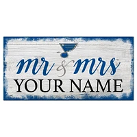 St. Louis Blues 6" x 12" Personalized Mr. & Mrs. Script Sign