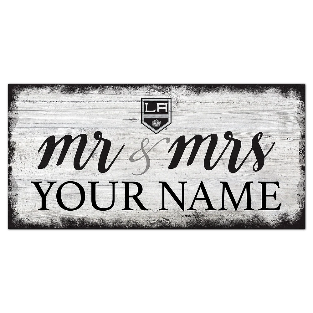 Los Angeles Kings 6" x 12" Personalized Mr. & Mrs. Script Sign