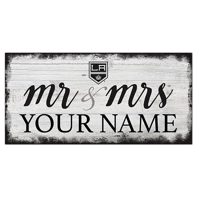 Los Angeles Kings 6" x 12" Personalized Mr. & Mrs. Script Sign