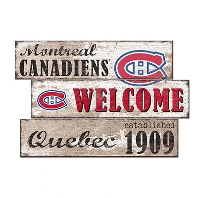 Montreal Canadiens 24" 3-Plank Welcome Sign