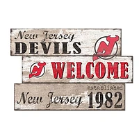 New Jersey Devils 24" 3-Plank Welcome Sign