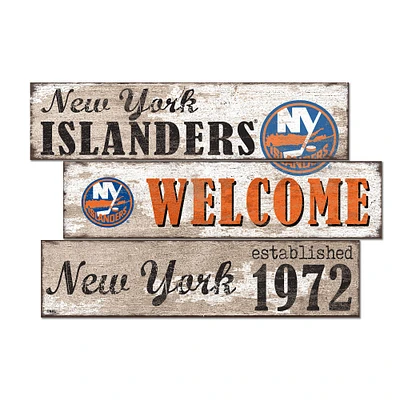 New York Islanders 24" 3-Plank Welcome Sign