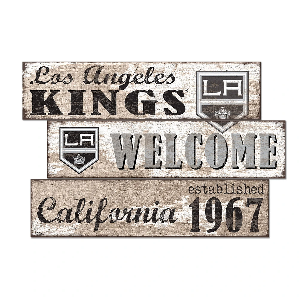 Los Angeles Kings 24" 3-Plank Welcome Sign
