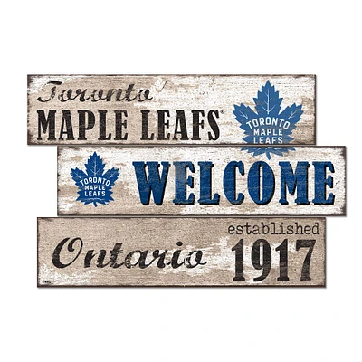 Toronto Maple Leafs 24" 3-Plank Welcome Sign